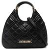 Love Moschino Borsa a mano nera da donna con motivo trapuntato e logo UNI