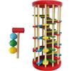 Fonowx Montessori Knock Balls The Ladder, Martello da banco educativo in legno con palline di legno, per soggiorno in ufficio