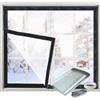 Jeyeou Kit di isolamento per finestre, pellicola isolante per finestre resistente per calore e freddo, 99,1 x 121,9 cm di altezza, trasparente e spesso, facile da aprire per la ventilazione,