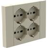 Electraline 22125 Multipresa da incasso Quadra 4 Posti Universali P40, compatibile con tutte le scatole da incasso 3 posti (muratura o cartongesso)