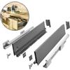 GTV- Sistema di Cassetti AXIS PRO, Set Guide Scorrevoli per Cassetti, Set di Cassetti, Portata fino a 40 kg, Cassetti Scorrevoli Con Chiusura ammortizzata - Larghezza 450mm, Altezza 120mm, Antracite