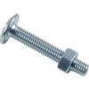 LENNIE COV30009 Headbacking Bolt - Cannuccia, ø6 x 35, grandi bulloni rotondi a testa tonda in acciaio zincato bianco, foro trasversale, con dado esagonale, confezione da 100 pezzi