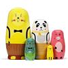 HYCLES Matrioska russa per bambini 5 pezzi - animali cani matrioska giocattolo Nesting Dolls Marchio di Matrioska Bambola Matrioska Russa Giocattolo Regalo e Giocattolo Leone