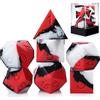 DNDND - Set di 7 dadi D&D in silicone con custodia in plastica trasparente, per giochi di ruolo e giochi da tavolo (rosso, nero, bianco