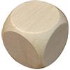 Wooden World Dadi di legno, 60mm, Esaedro, GAME_DICE, Non verniciato, Legno