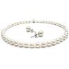 Treasure Bay TreasureBay Set Collana e Orecchini perle donna | Fatto a mano 8-9mm AA Grade Collana perle d'acqua dolce bianche e Orecchini a bottone per donne e ragazze