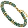 Dada Gioielli - Bracciale Uomo Pietre Naturali Scegli la Pietra che ti Rappresenta - Idea Regalo Compleanno Misura Regolabile 18,5+3 cm (Verde Kiwi)