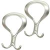 Aerzetix - Ganci appendiabiti da parete, in metallo, per salotto, 128/87 mm, rif. Vistule C41361, colore: argento satinato, 2 pz.