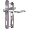 Generic Maniglie per porte UPVC argento - Leva/Leva - 92 mm PZ (centri) - 210 mm vite a vite - piastra posteriore 242 mm x 34 mm - Maniglia per porta esterna - Maniglia per porte di ricambio in UPVC argento