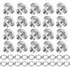 METALLIXITY Occhielli con Rondelle (10 x 5 x 7mm) 200pz, Lega Occhiello Kit Cromato Placcato - per Pelle Tela Abbigliamento Fai da te Artigianato Creazione, Argentato