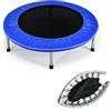 KOMFOTTEU Mini Trampolino Ø96 cm, Trampolino Elastico per Fitness Pieghevole, per Bambini con Capacità di 150 kg, con Piedini Antiscivolo, Trampolino Fitness per Allenamento Interno (Blu)