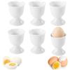 Bssowe 6 Pezzi Portauovo in Ceramica, Portauova in Ceramica Set, Portauova per Colazione, Portauovo alla Coque, Porcellana portauova in Porcellana, 7 x 5,1 cm per Uova Sode e alla Coque, Bianco