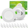 Holaphia Faretti LED da Incasso per Cartongesso 5W 450LM Luce Calda 3000K, IP44 Faretto LED Soffitto Incasso Cartongesso foro 70-90MM, AC220-240V, Set di 10