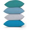 ggaimwf Tinta unita Copricuscino in Effetto Lino per divano Gradiente blu Cuscino per letto Lago nordico Colore azzurro Fatto a mano Piazza Federe per cuscini con cerniera invisibile 45x45 cm Set da 4