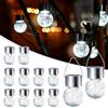 GIGALUMI Confezione da 12 luci solari per esterni, luci a sospensione per decorazione natalizia, luci solari in vetro incrinato, impermeabili, per giardino, cortile, recinzione, albero (bianco freddo)