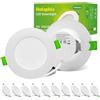 Holaphia Faretti LED da Incasso per Cartongesso 5W 450LM Luce Fredda 6500K, IP44 Faretto LED Soffitto Incasso Cartongesso foro 70-90MM, AC220-240V, Set di 10