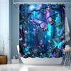 JINGYOU Tenda Doccia 150x180,Tende per Vasca da Bagno,Tenda Bagno Impermeabile,Tende per Doccia Polyester Lavabile per Casa Hotel,Motivo Blu