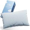 Ella Cuscino Cervicale per Dormire - Cuscino Memory Foam con riempimento regolabile - Cuscini Letto, traspirante, anallergico e antiacaro con rivestimento lavabile - Guanciale Letto 40x80