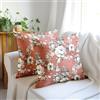 Encasa XO Federa decorativa per cuscino 50 x 50 cm, F4 rosa inglese, stampa digitale floreale, grande federa quadrata per sedia, sedia, letto, ufficio e casa (set da 2)