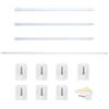 Minnhua 4PCS Bastone Tenda Estensibile 30-50cm Senza Foratura Asta per Tenda Regolabile con 8pcs Ganci Adesivi per Tende per Finestre Negozio Armadio Cucina Bagno