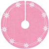 N&T NIETING Coperta per albero di Natale, 75 cm, rosa albero di Natale, gonna con fiocco di neve, coperta rotonda in lino, decorazione natalizia