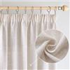 Woaboy Tende per Interni Lino con Fettuccia Tende Moderne Traslucido Decorative per Soggiorno Camera da Letto Finestra 2 Pezzi 140x280cm Bianco sbiancato
