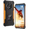 CUBOT KingKong ES Ultrasottile Rugged Smartphone 16GB 128GB/1TB, Android 14 Cellulare, IP68&IP69K, 6.56 Pollici HD+, 5100 mAh Batteria, Supporto GPS, Face ID, 5G WiFi (Nero Arancio)