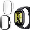 NEWZEROL 2 Pezzi Cover Compatibili per Xiaomi Redmi Watch 5 Active, [AntiGraffio] Vetro Temperato Integrato Custodia per PC, HD Anti Graffio Protezione Totale Custodia - Nero/Trasparente