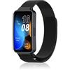 Niboow Cinturino per Huawei Band 8 / Band 9 / Band 10, Uomini Donne Metallo Acciaio Ricambio Braccialetto Inossidabile Cintura Chiusura Magnetico Cinturino per Huawei Band 8 / Band 9 / Band 10 - Nero