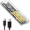 Unnderwiss Case ssd M.2 nvme ssd usb case nvme,adattatore ssd m2 nvme usb lettore hard disk esterno USB 3.1 Gen2 ssd case per PCIe M-Key SSD 2230/2242/2260/2280 con UASP adattatore m2