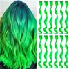 LUCKSWET Extension colorate per capelli con clip per ragazze, 52 cm, colorate ricci ondulati, per feste, accessori per capelli, accessori per capelli da donna (12 pezzi verdi)