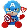 Ty - Collezione Marvel, Captain America, Tutti i Tuoi Eroi Preferiti in Versione Floppy, Morbido Peluche da Collezionare, Idea Regalo per Grandi e Piccini - 20 cm - T44002