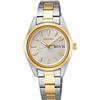 Seiko Orologio Analogico Quarzo Donna con Cinturino in Metallo, Argento/Oro, Ø 30 x 8 mm, SUR454P1