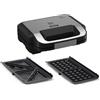 Tefal Jamie Oliver SW70J810 - Combinatore per sandwich 2 in 1, piastre antiaderente, lavabile in lavastoviglie, indicatore di funzionamento e temperatura, avvolgicavo in acciaio inox/nero, colore: