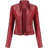 KHIRVWL 2024 Giacca di Pelle Donna Giubbotto da Motociclista in PU Pelle Giacca da Biker Slim Fit Bomber di Pelle Giacchetta Leggera Casual Giacche da Moto Outwear Leggero Comodo Cardigan Similpelle