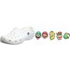 Crocs Classic Clog Unisex, Adulto Sabot, Zoccoli, Bianco (White 100), 36/37 EU + Super Mario 5 Pack Shoe Charms, Multicolor, One Size