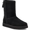 UGG Classic Short Logo Zip, Stivali Donna, Nero, 36 EU