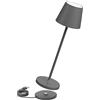 K-Bright 240lm Lampada LED Dimmerabile da tavolo in alluminio, IP54，4000K Ricaricabile Per interni/esterni Lampada da tavolo con base di ricarica a contatto (grigio scuro)