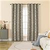 GIRASOLE HOME® Coppia Tende Oscuranti Morbide Fantasia Stelle Argentate Tenda Morbida per Interni con Occhielli 2 Pannelli (Tortora, 140x235cm)