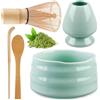 HOSPAOP Matcha, set di scope matcha, con frusta matcha, porta scopa, ciotola matcha, ciotola in ceramica, 2 cucchiaini, accessori giapponesi per la cerimonia matcha, set perfetto per la preparazione