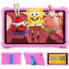 QunyiCO Tablet Bambini 7 Pollici Android 10 - 2 GB+32 GB, Doppia Fotocamera, App Preinstallate, Controllo Genitori, Wifi Educativo Con Custodia Protettiva (Rosa)