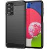 owlhold Cover per Samsung Galaxy A23 4G/5G, Custodia Spazzolata e Fibra di Carbonio Morbido Silicone TPU Slim Fit Case, Antiurto, Antigraffio, Antiscivolo, Protezione Grado Militare, Nero