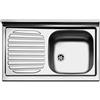 APELL SPA Lavello cucina 1 vasca con gocciolatoio a sinistra inox Apell Pisa 80 x 50 cm