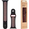 TACTICAL CINTURINO 163 SILICONE PER APPLE WATCH 1-2-3-4-5-6-7-8-9-10-11 SE ULTRA 1-2-3 42-44-45-49mm BLACKRED