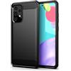 FORCELL CUSTODIA B-CASE TPU SILICONE COVER CASE PER SAMSUNG GALAXY A52 4G - 5G CARBON METAL BLACK