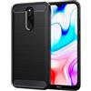 BCASE CUSTODIA B-CASE TPU SILICONE COVER CASE PER XIAOMI REDMI 8 CARBON METAL BLACK