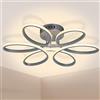 BAKAJI Lampadario Plafoniera LED Forma Fiore in Metallo Satinato Luce 2580Lm Bianco Caldo 3000K 48W Risparmio Energetico Lampada Soffitto Design Moderno Dimensione 60 x 14 cm