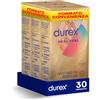 Durex Real Feel Preservativi Preservativi Senza Lattice (56 mm) - 60 Profilattici (2 confezioni da 30pz), Vestibilità Regular