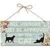 CREATCABIN Targa In Legno Da Appendere con Gatto Nero Targa Rettangolare In Legno per La Decorazione Della Porta D'Ingresso Targa In Legno Targa per Porta Rustica Decorazione Da Parete per 30x15cm