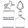Westmark Set tagliabiscotti, Varie formine, Acciaio inox, Knusperhäuschen, con ricettario, 6 pz., Argento, 31992260